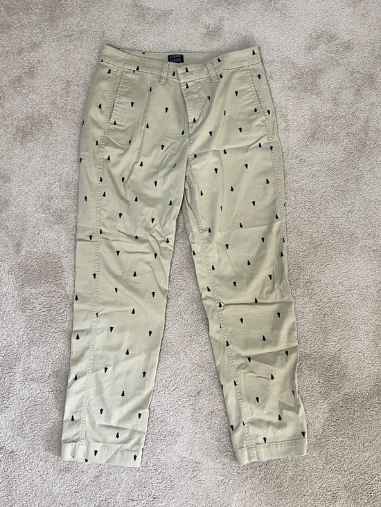 J. Crew Pants - J.Crew High-Rise Girlfriend Chino Size 6 Tree Print Khaki